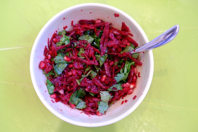 Beetroot and pomegranate salad by @recipiesformax